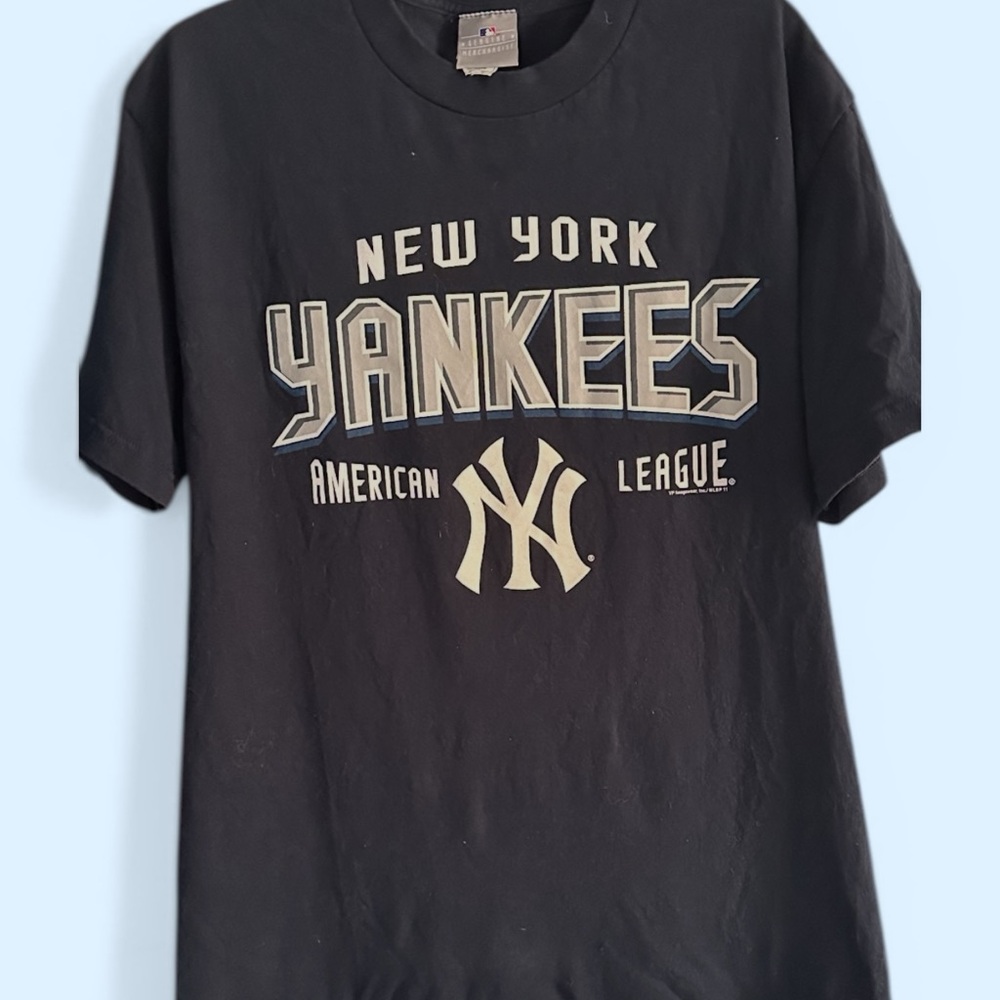 Genuine Merchandise Black Tee with Red & Blue MLB Logo